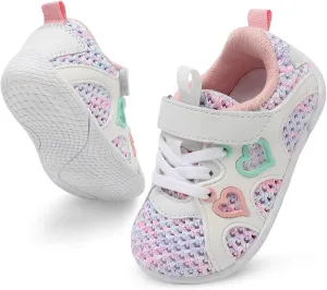 JIASUQI Toddler Shoes for Baby Girls Sneakers Barefoot Walking Shoes Running Tennis Shoes
