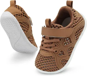 JIASUQI Toddler Shoes for Baby Girls Sneakers Barefoot Walking Shoes Running Tennis Shoes