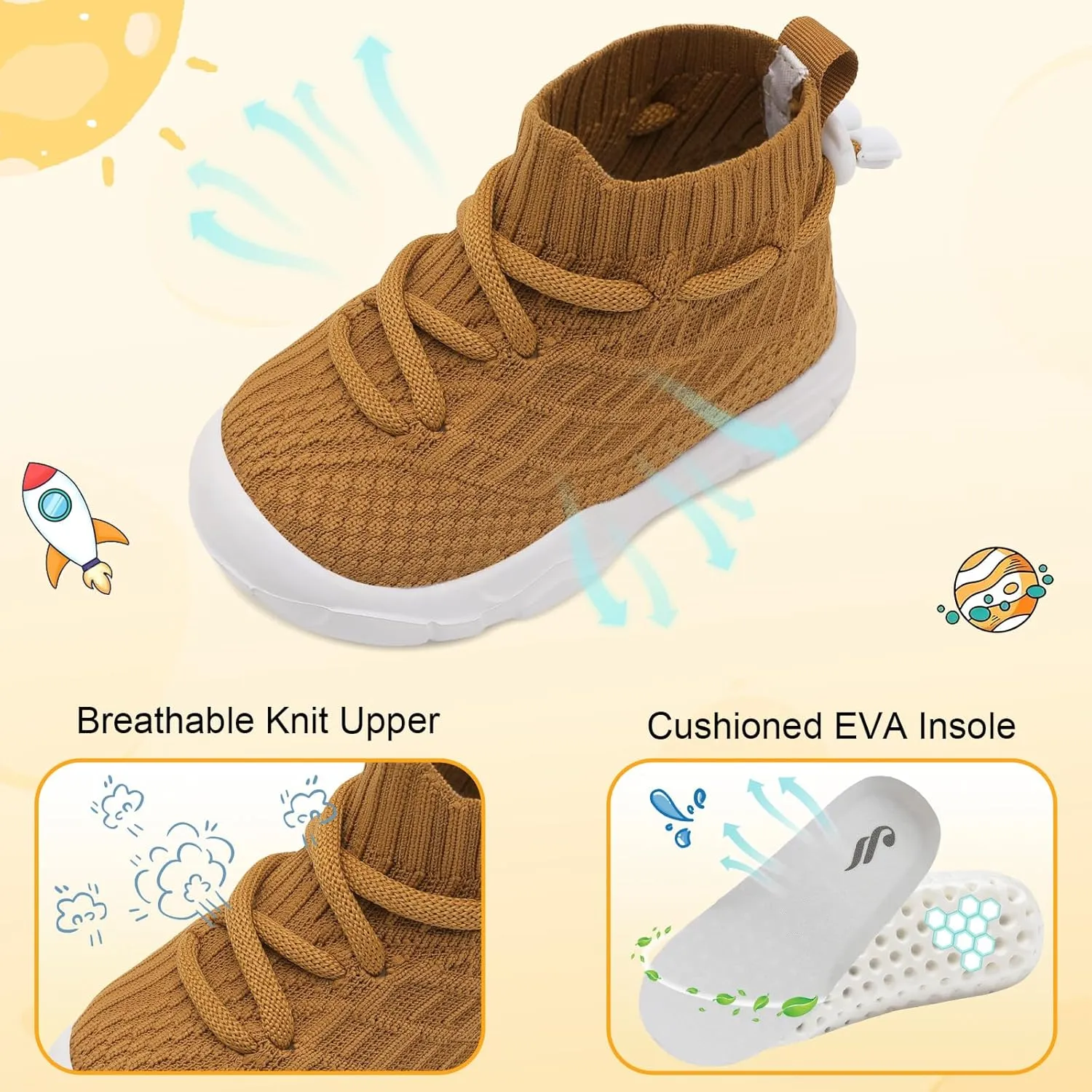 JIASUQI Toddler Shoes High Top Sneakers for Boys Girls Barefoot Wide Walking Tennis Shoes