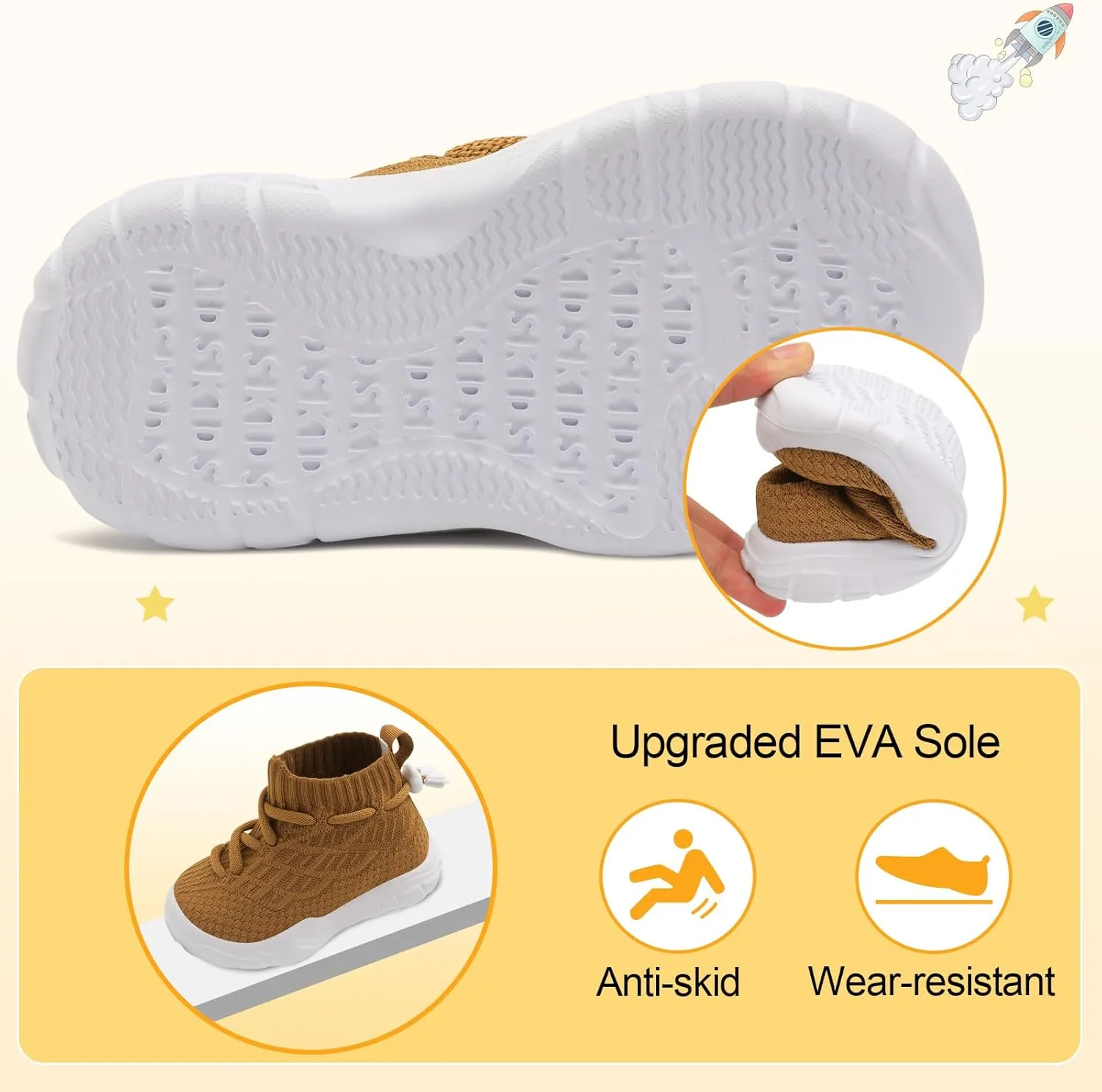 JIASUQI Toddler Shoes High Top Sneakers for Boys Girls Barefoot Wide Walking Tennis Shoes