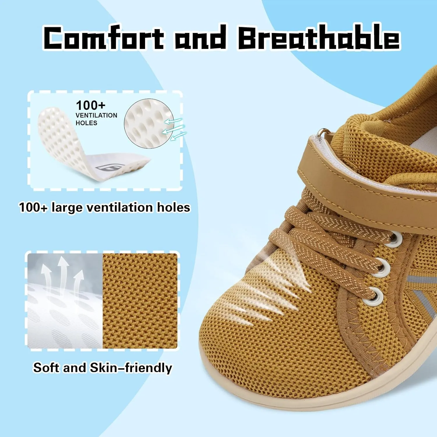 JOINFREE Toddler Shoes Boys Girls Wide Barefoot Shoes Little Kids Minimalist Sneakers Zero Drop Casual Walking Shoes Breathable Tennis Shoes Indoor Outdoor