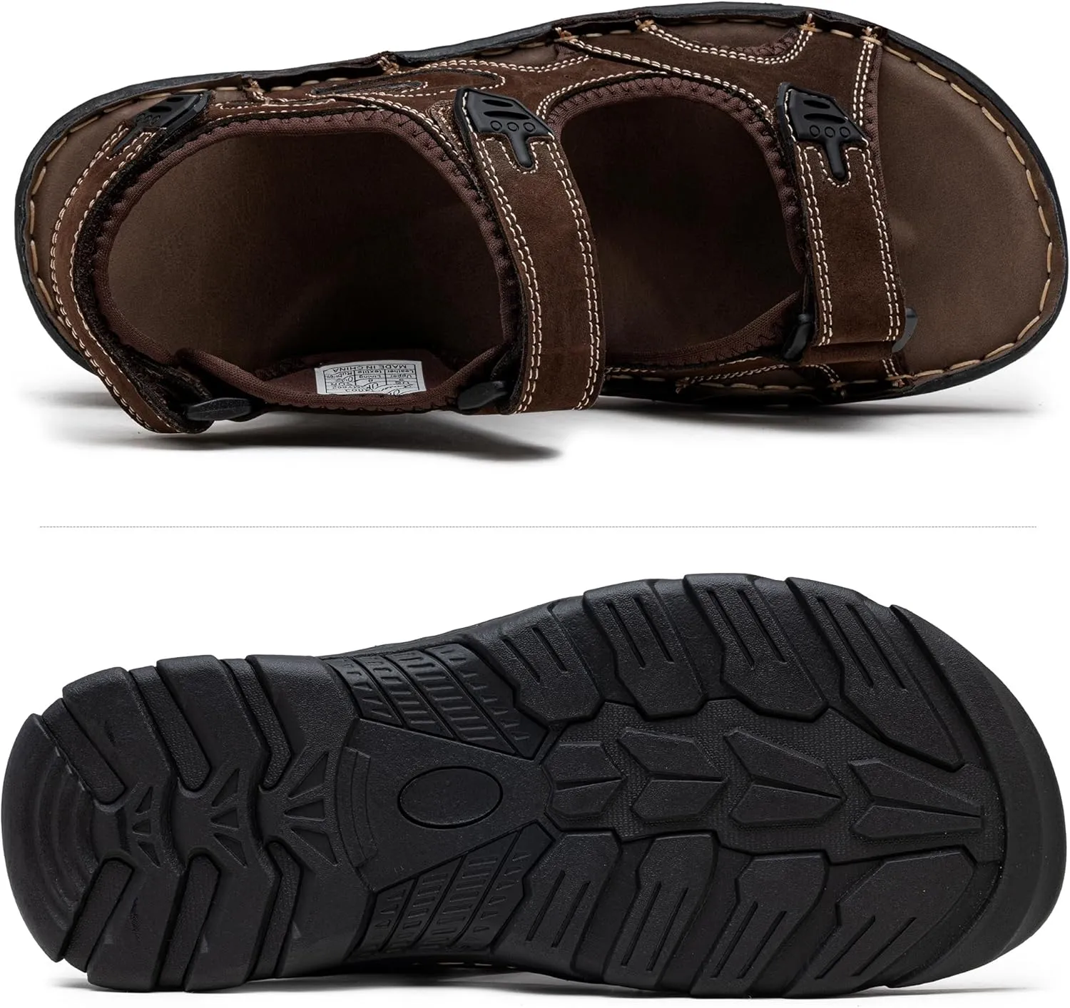 Jousen Men's Sandals Leather Open Toe Beach Sandal Outdoor Summer Sport Hiking Sandals
