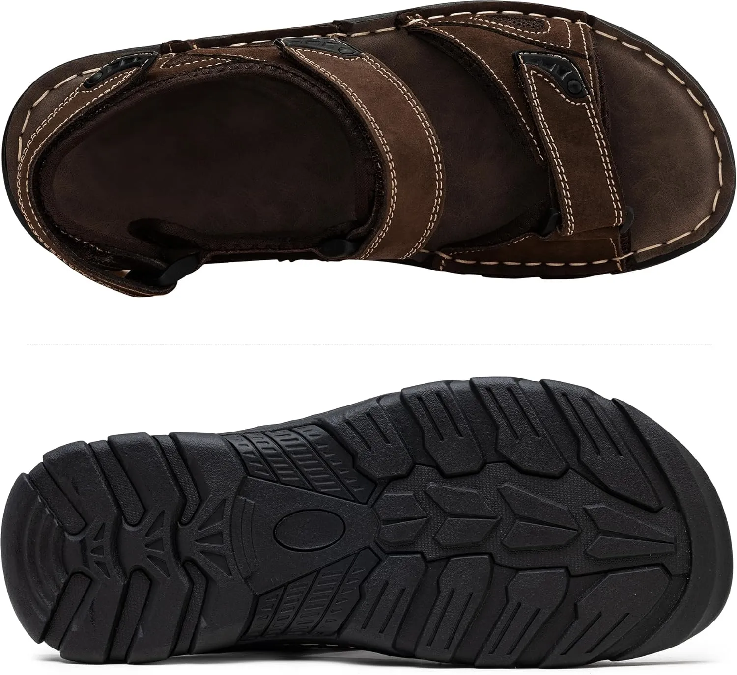 Jousen Men's Sandals Leather Open Toe Beach Sandal Outdoor Summer Sport Hiking Sandals