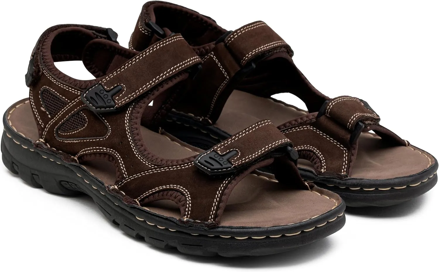 Jousen Men's Sandals Leather Open Toe Beach Sandal Outdoor Summer Sport Hiking Sandals