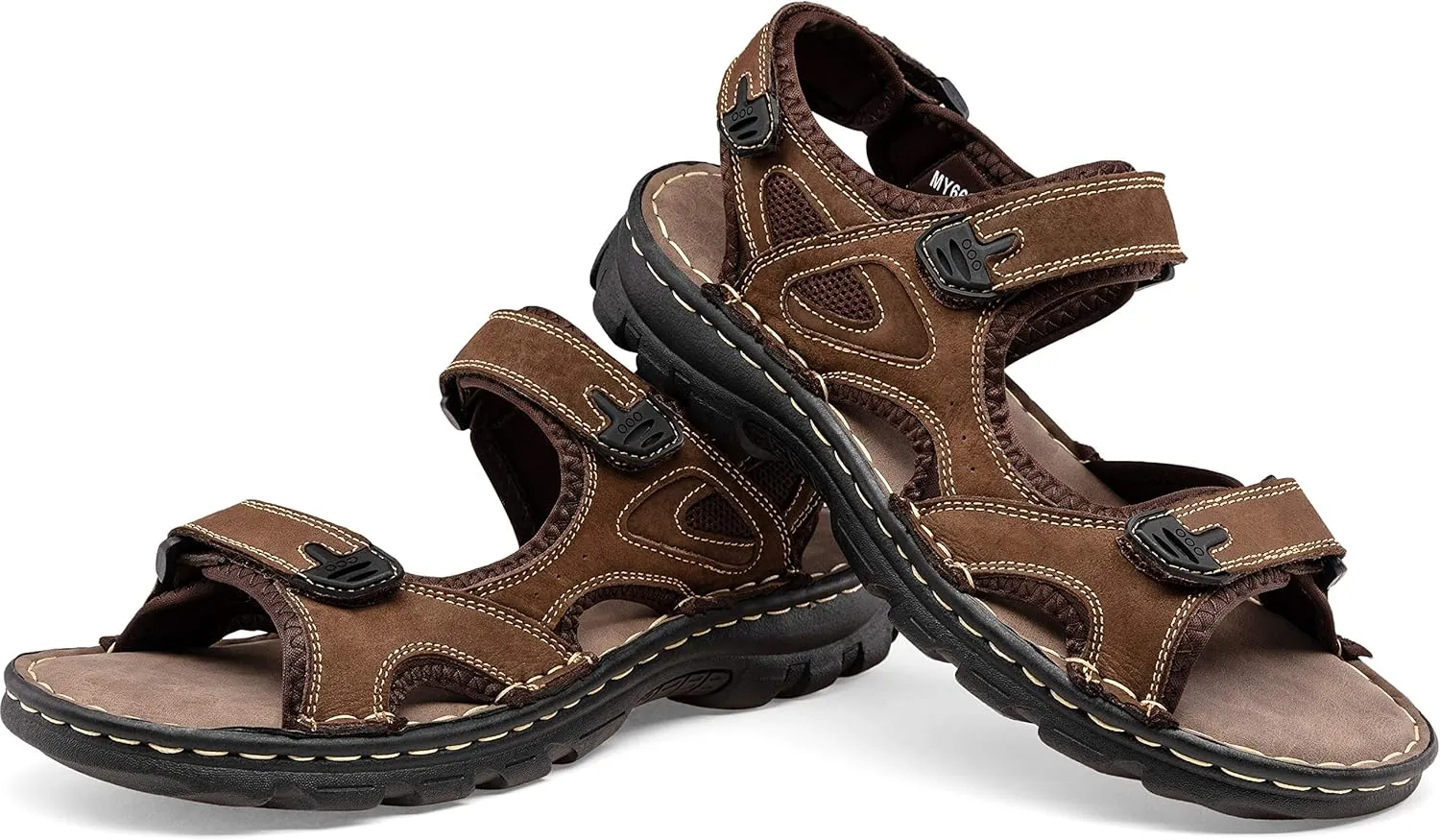Jousen Men's Sandals Leather Open Toe Beach Sandal Outdoor Summer Sport Hiking Sandals