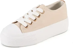 JUDIS Girls’ Platform Canvas Shoes Lace-up Fashion Sneakers Low Top and High Top Casual Shoes for Girls