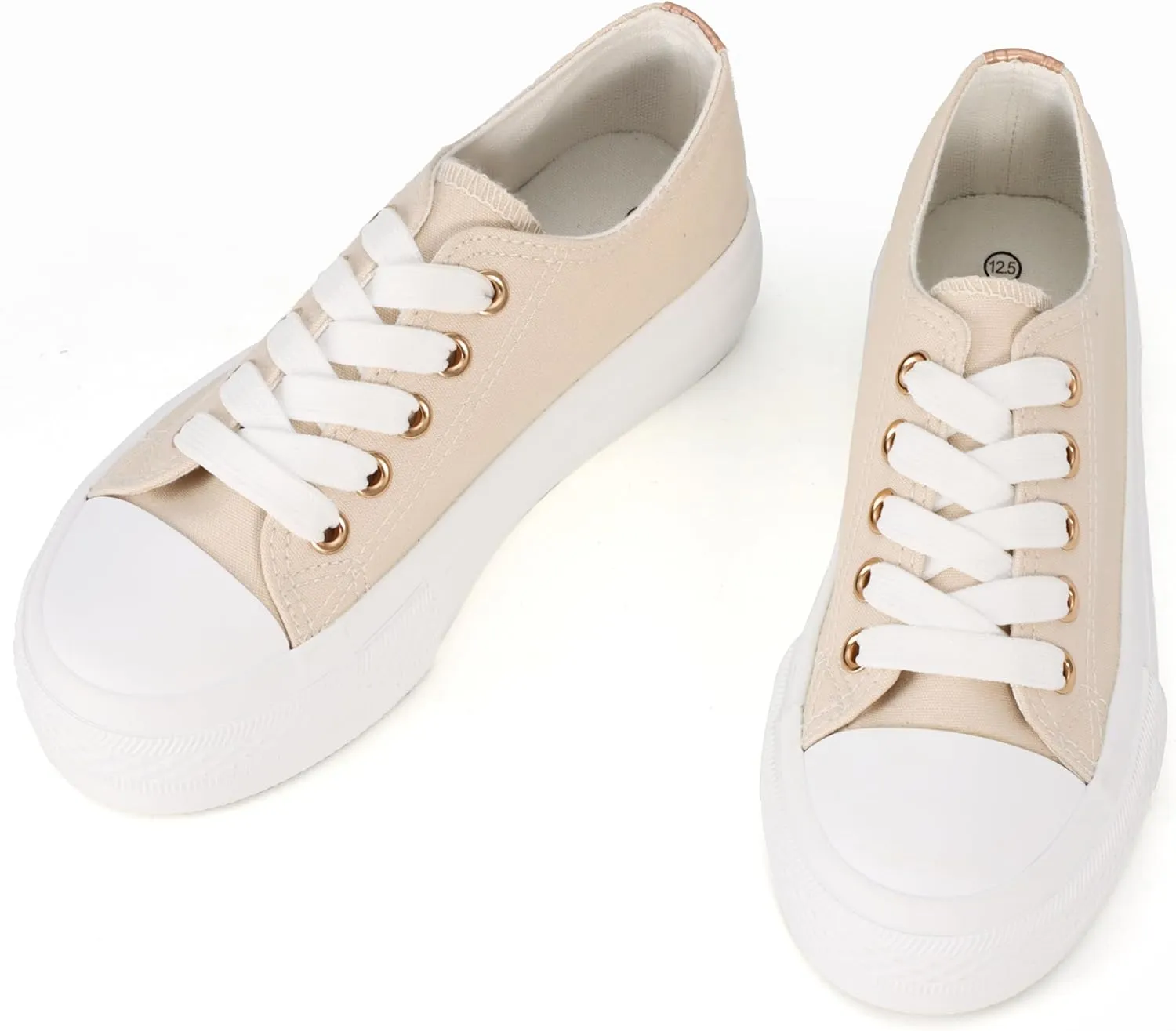 JUDIS Girls’ Platform Canvas Shoes Lace-up Fashion Sneakers Low Top and High Top Casual Shoes for Girls