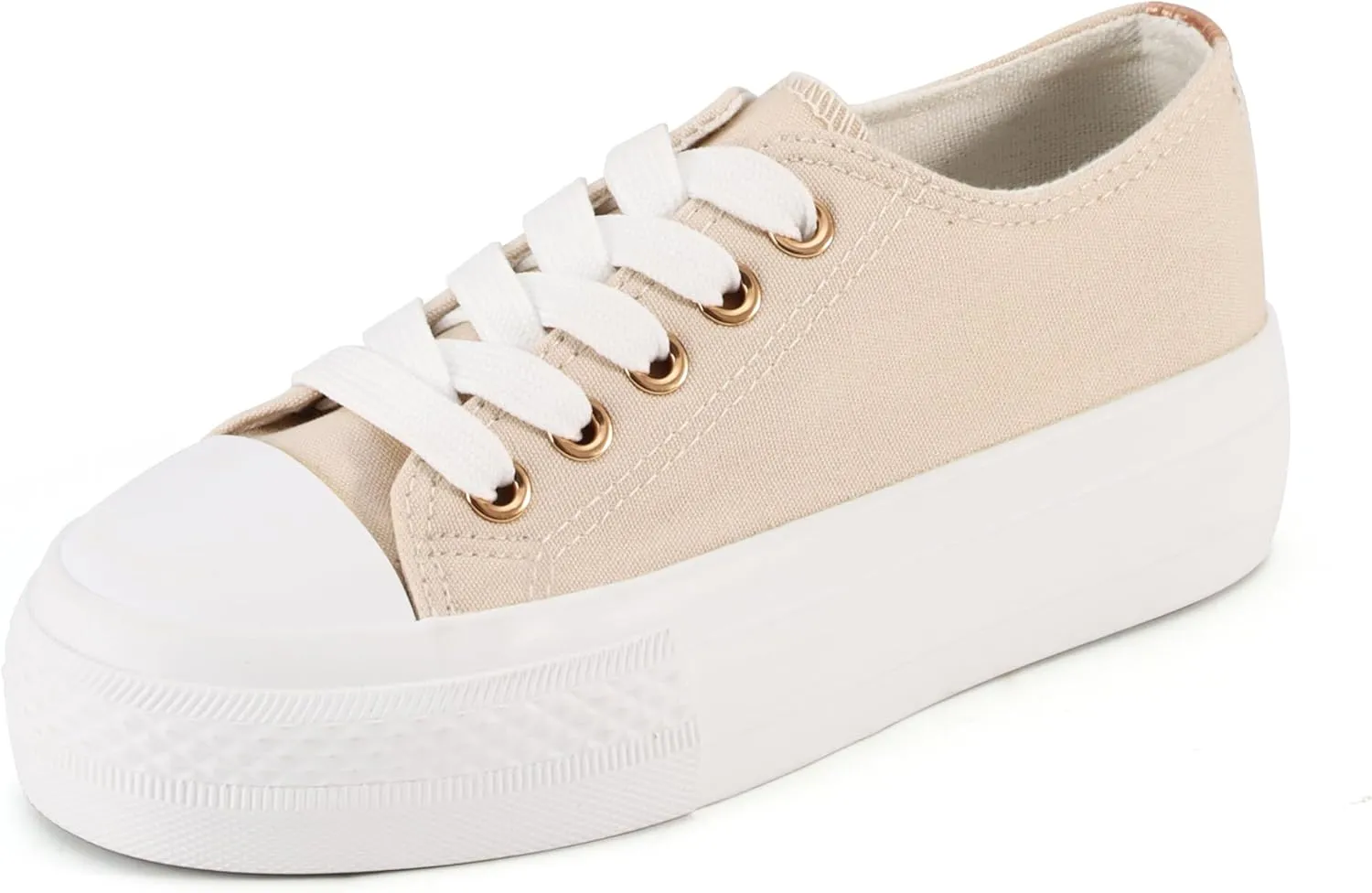 JUDIS Girls’ Platform Canvas Shoes Lace-up Fashion Sneakers Low Top and High Top Casual Shoes for Girls