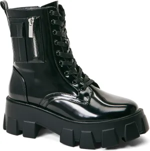 JustFab Womens Combat Boots Fall Boots Lace-up Combat Boots Ankle Booties Platform Shoes for Women - Reverie
