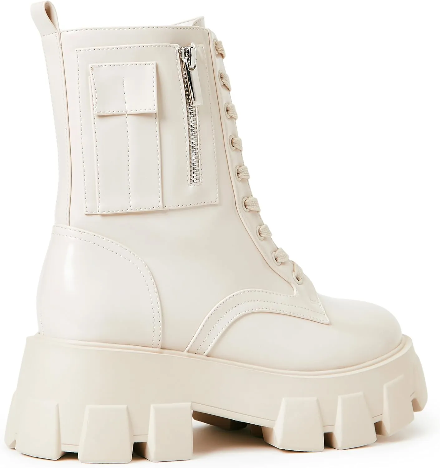 JustFab Womens Combat Boots Fall Boots Lace-up Combat Boots Ankle Booties Platform Shoes for Women - Reverie