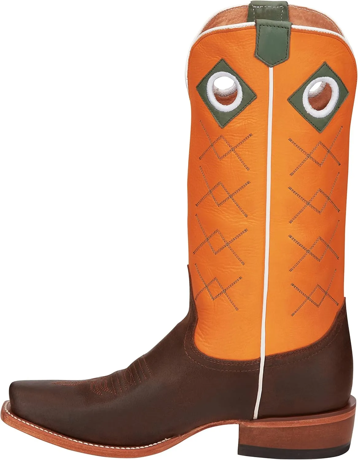 Justin Boots Mens Billet Brown 13in Sunrise Orange Cowhide Top Boot