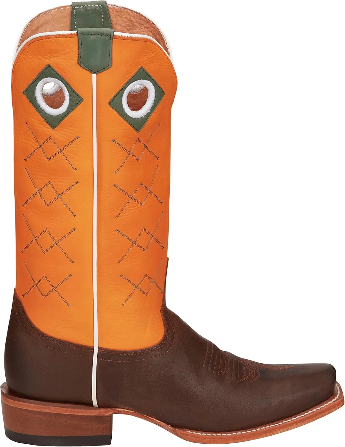 Justin Boots Mens Billet Brown 13in Sunrise Orange Cowhide Top Boot