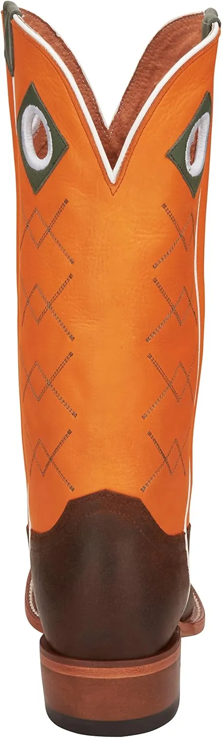 Justin Boots Mens Billet Brown 13in Sunrise Orange Cowhide Top Boot