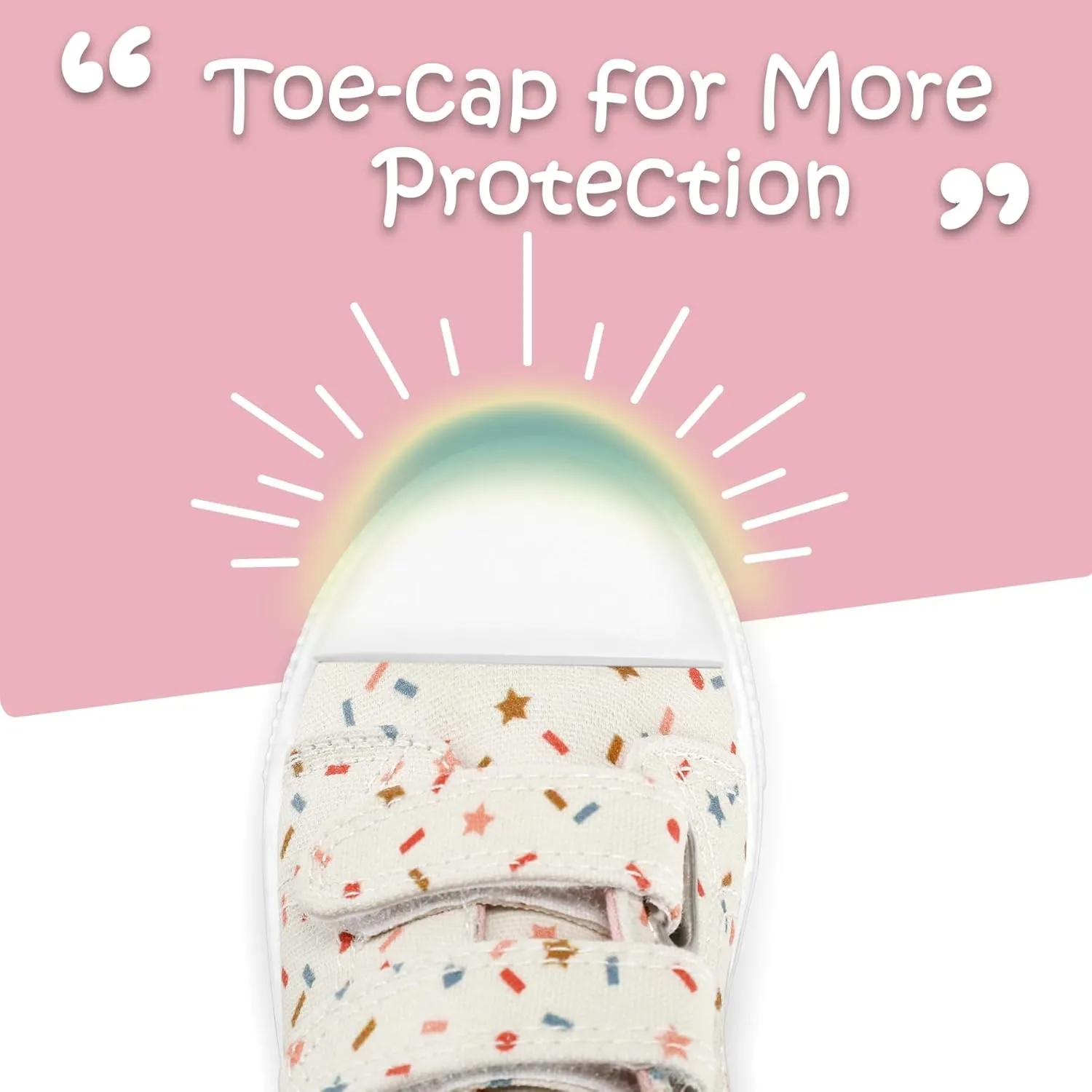 K KomForme Toddler Sneakers for Boys and Girls Dual Hook and Loops Sneakers Baby Canvas Shoes