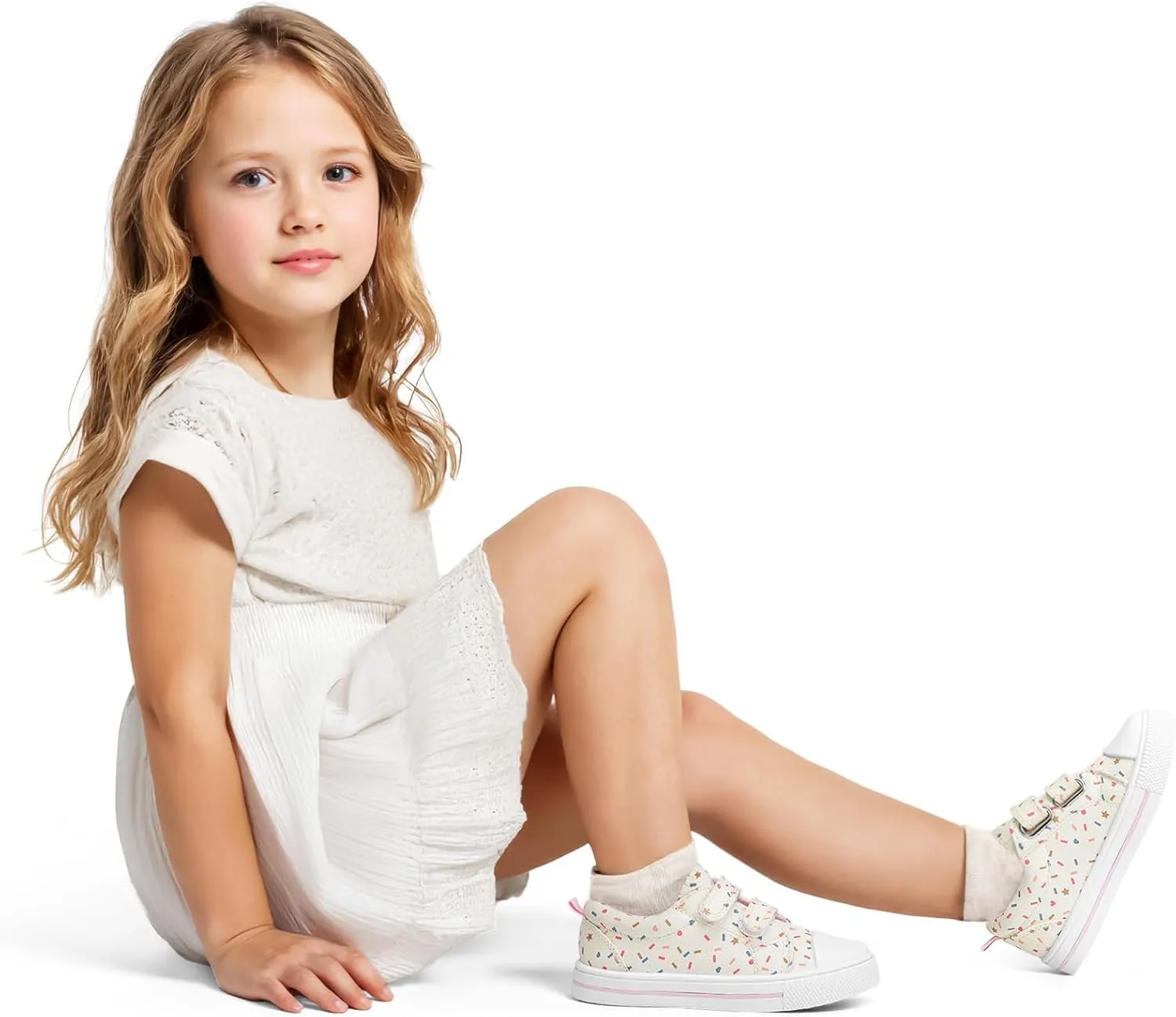 K KomForme Toddler Sneakers for Boys and Girls Dual Hook and Loops Sneakers Baby Canvas Shoes