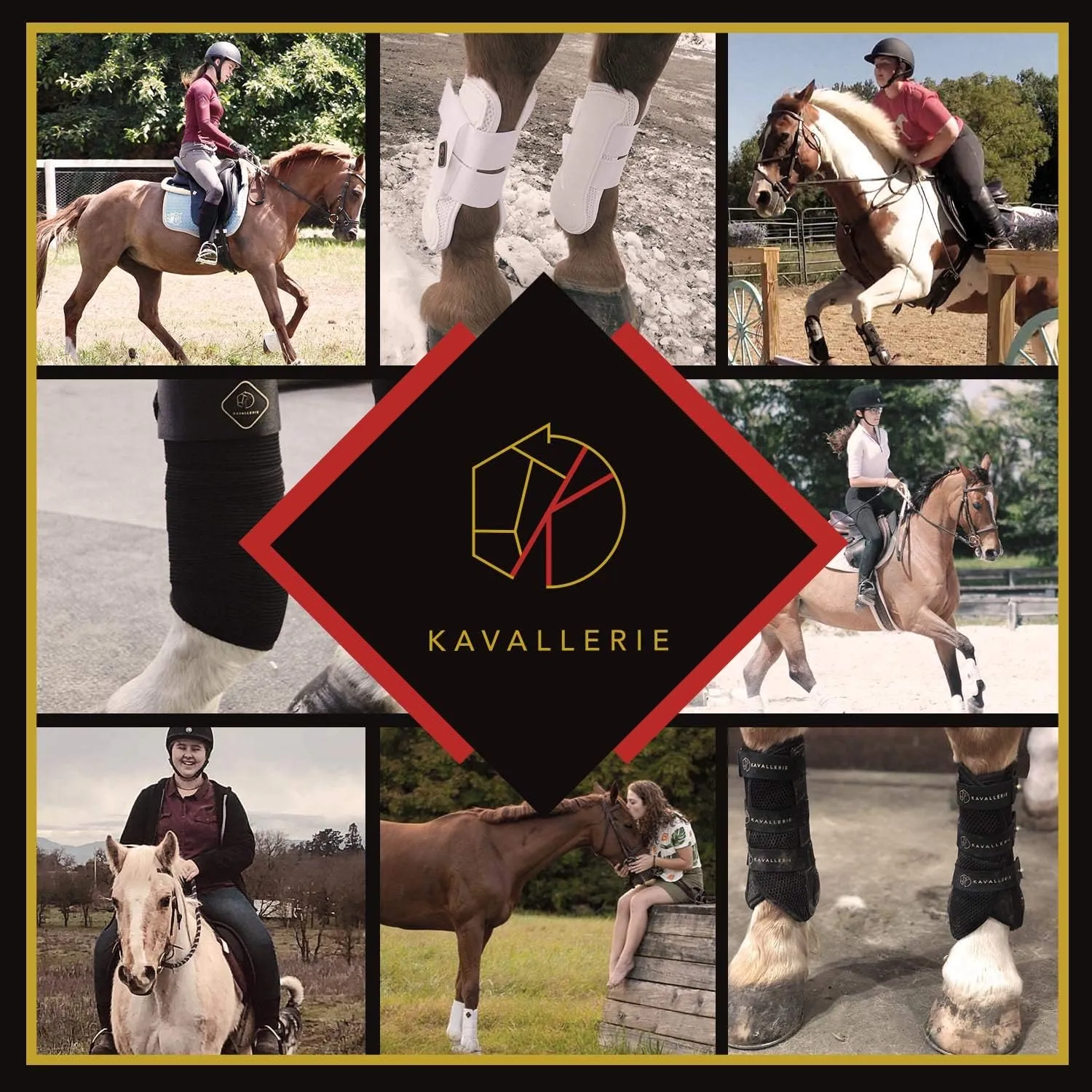 Kavallerie Classic Tendon Boots, Impact-Absorbing Material, Breathable & Evenly Distribute Pressure, Protect Tendon and Ligaments, Anti-Slip, Anti- Sore and Moisture Repellant Show Jumping Boots