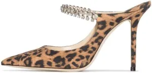 keleimusi Women's Heeled Mules Rhinestone Strap Pointed Toe Heeled Sandals High Heels Slip On Fashion Dress Bridal Mules Shoes For Women