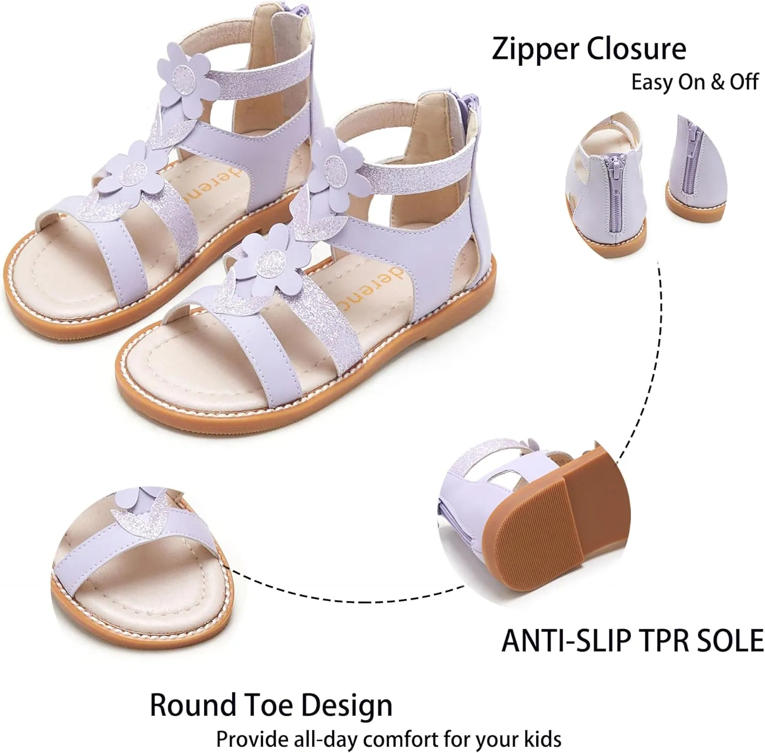 Kiderence Toddler Girls Sandals Little Girls Kids Summer Shoes Toddler Sandals
