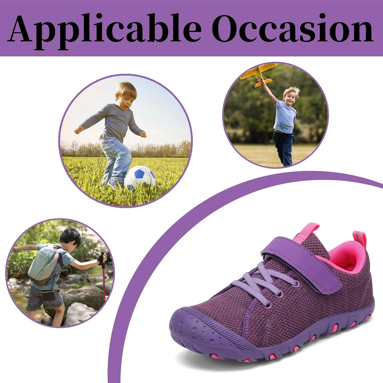 Kids Barefoot Shoes Anti-Collision Girls Boys Sneakers Slip on Running Hiking Tennis Shoes for Toddler/Little/Big Kid