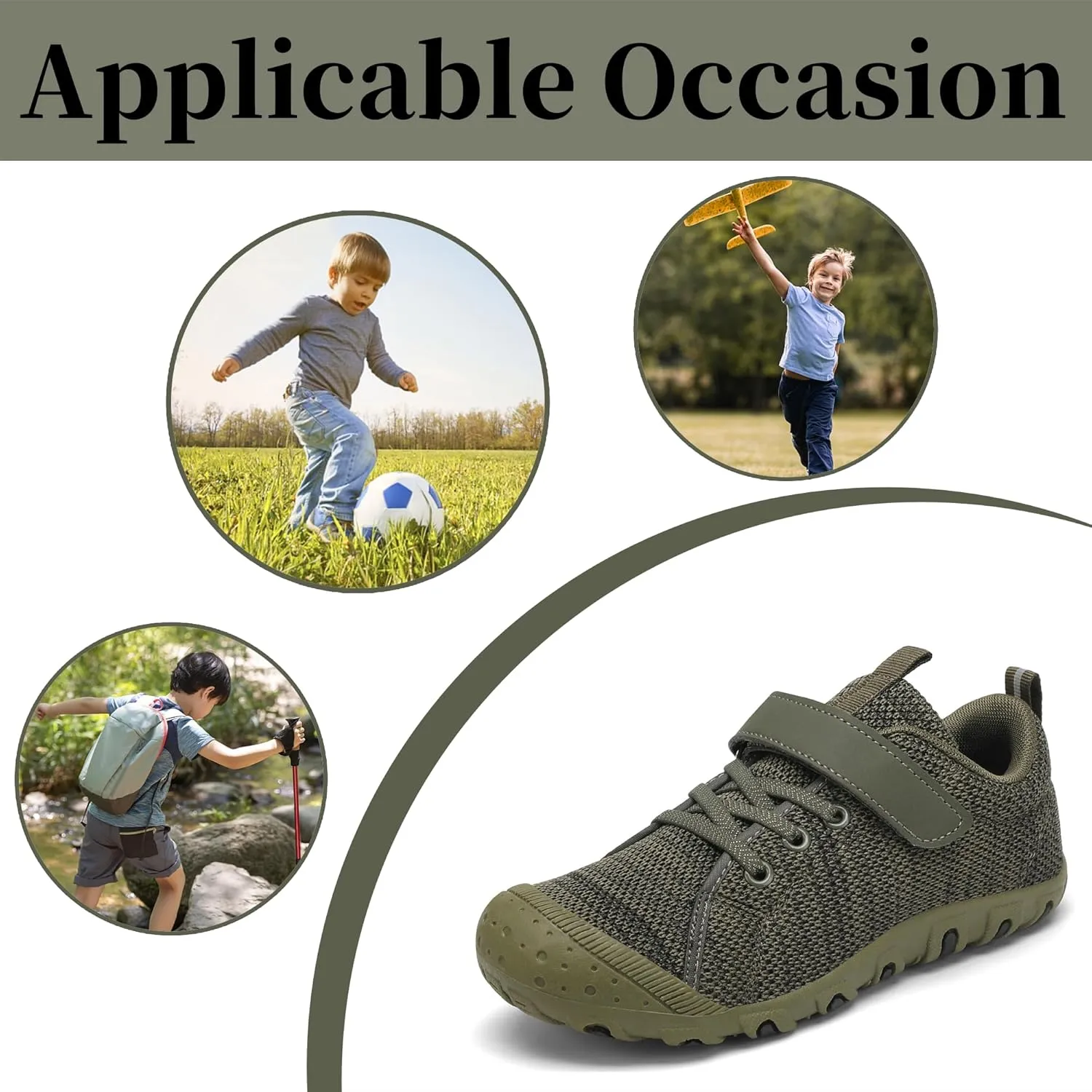 Kids Barefoot Shoes Anti-Collision Girls Boys Sneakers Slip on Running Hiking Tennis Shoes for Toddler/Little/Big Kid