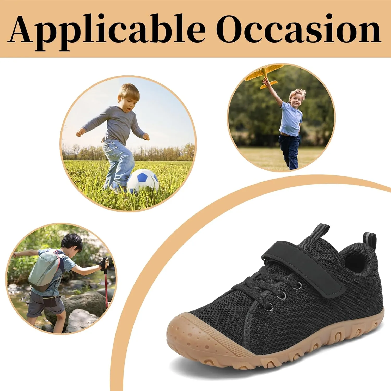 Kids Barefoot Shoes Anti-Collision Girls Boys Sneakers Slip on Running Hiking Tennis Shoes for Toddler/Little/Big Kid