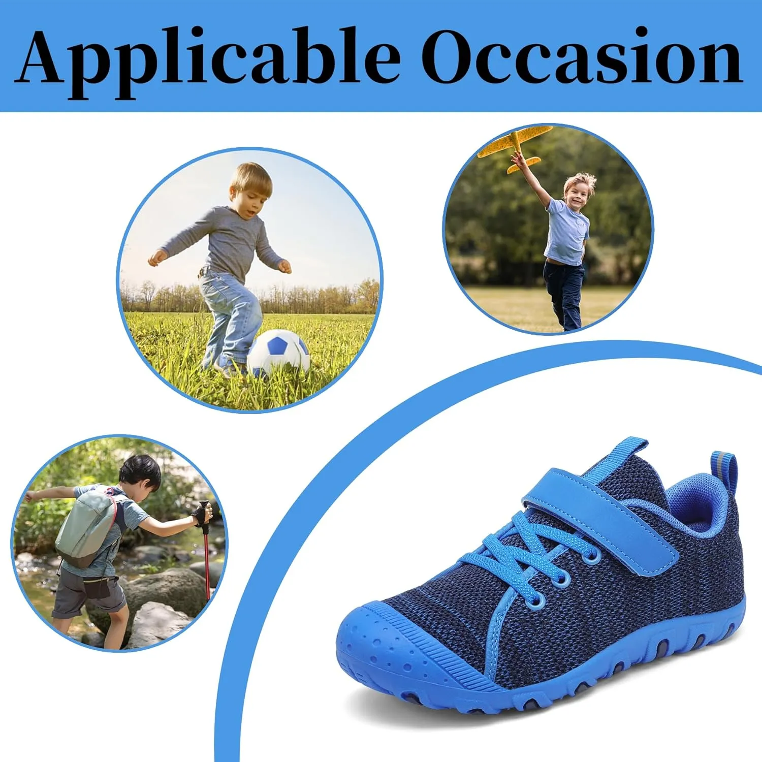 Kids Barefoot Shoes Anti-Collision Girls Boys Sneakers Slip on Running Hiking Tennis Shoes for Toddler/Little/Big Kid