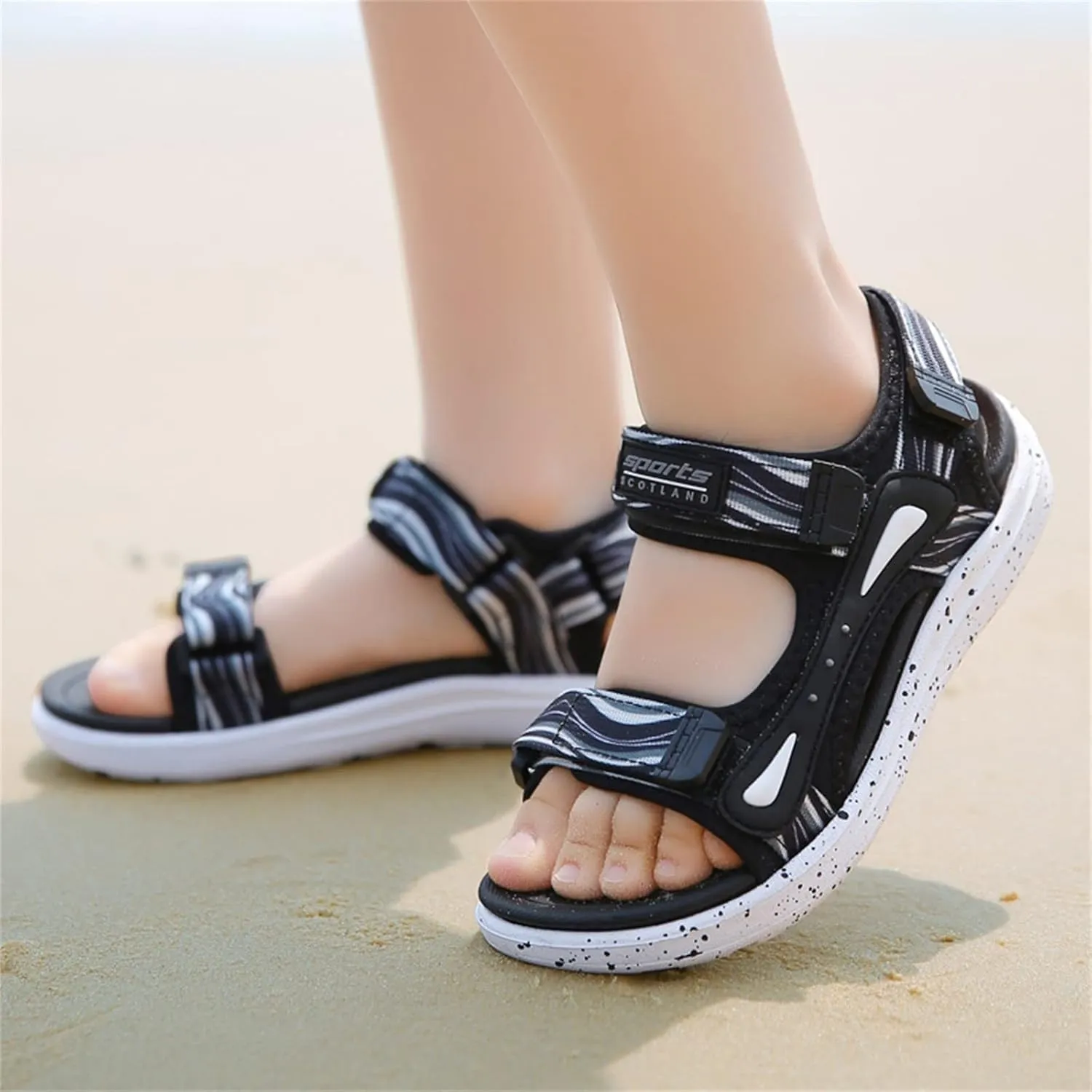 Kids Boys Summer Sports Sandals Hiking Beach Outdoor Open Toe Lightweight Breathable Non Slip Casual Walking Shoes