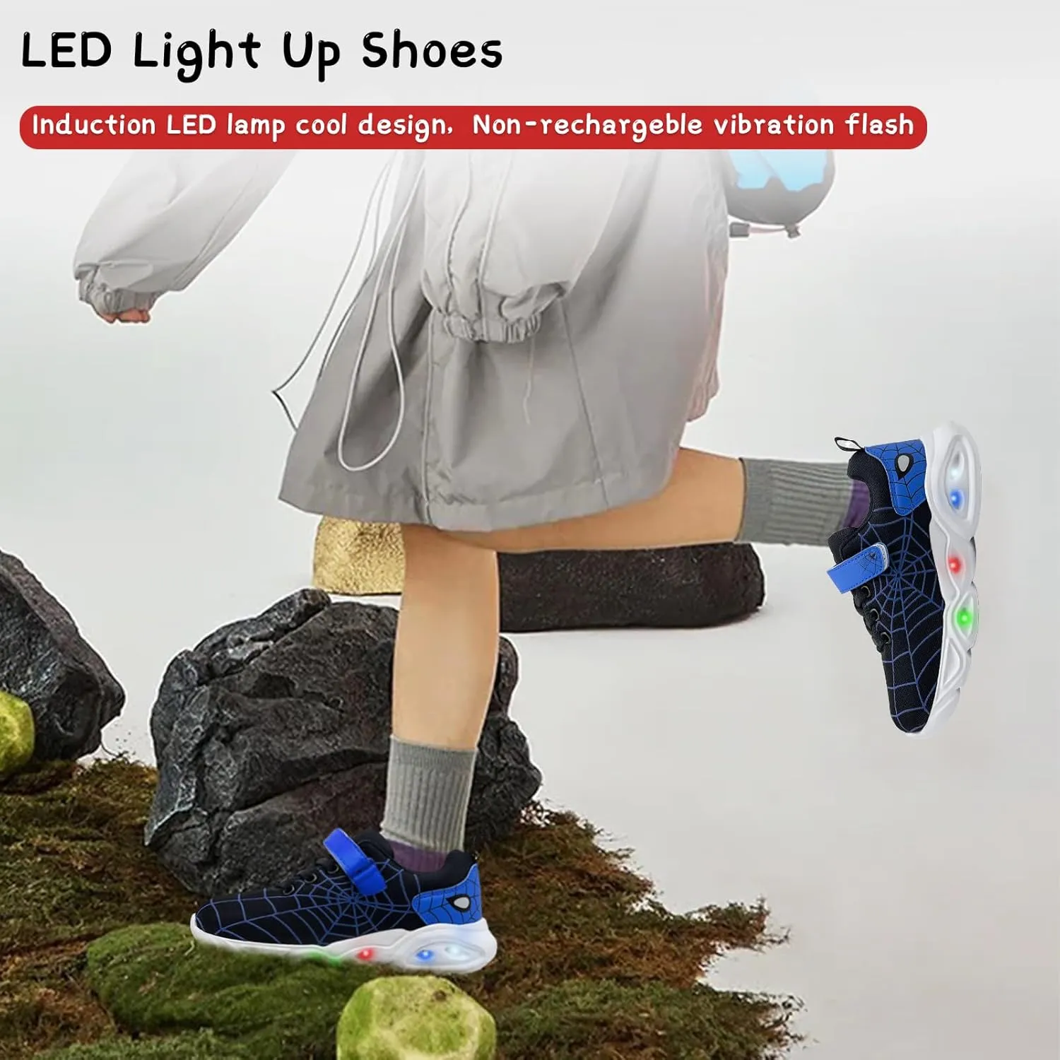 Kids Shoes Toddler Boys Girls Athletic Running Sports Sneakers Non-Slip Lightweight Sneakers Unisex Luminous Sneakers for Toddler/Little Kid