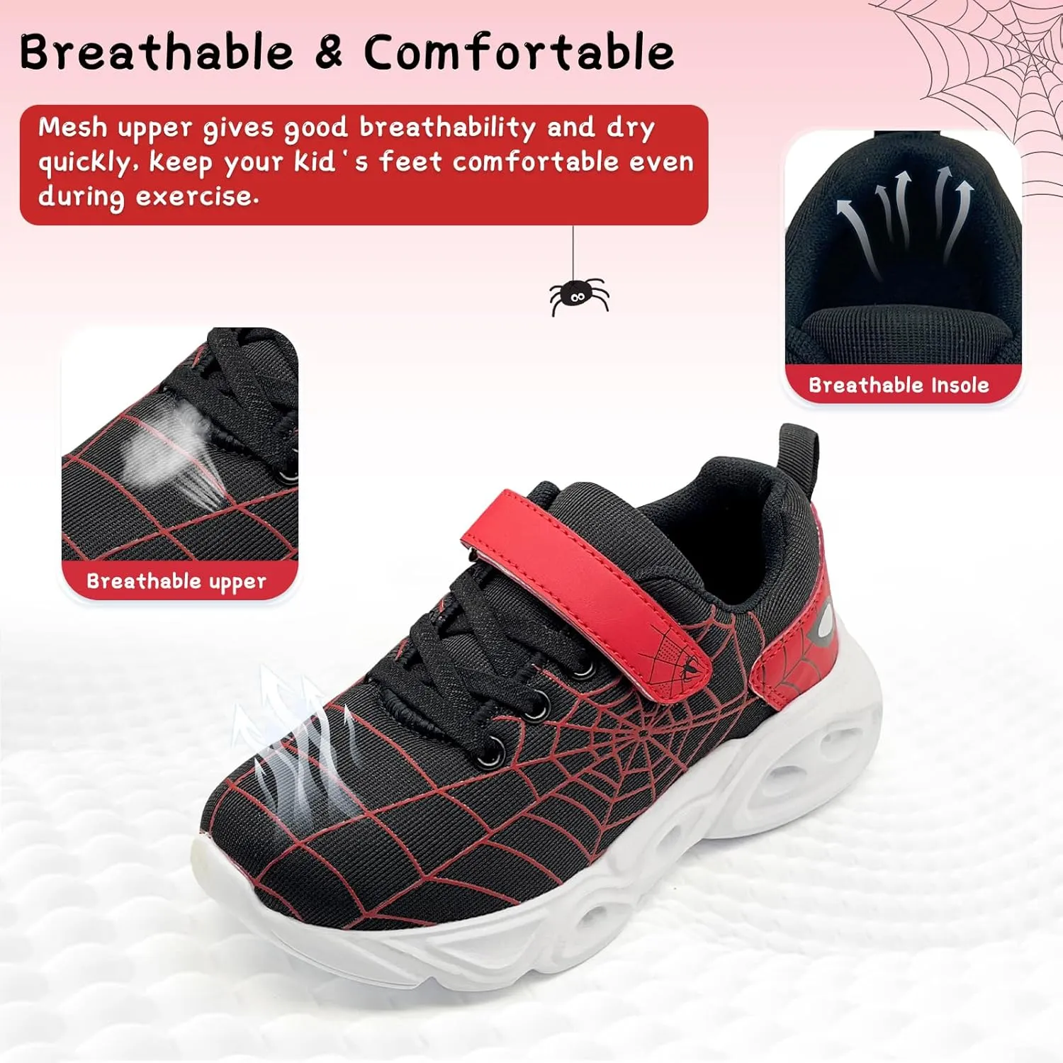 Kids Shoes Toddler Boys Girls Athletic Running Sports Sneakers Non-Slip Lightweight Sneakers Unisex Luminous Sneakers for Toddler/Little Kid