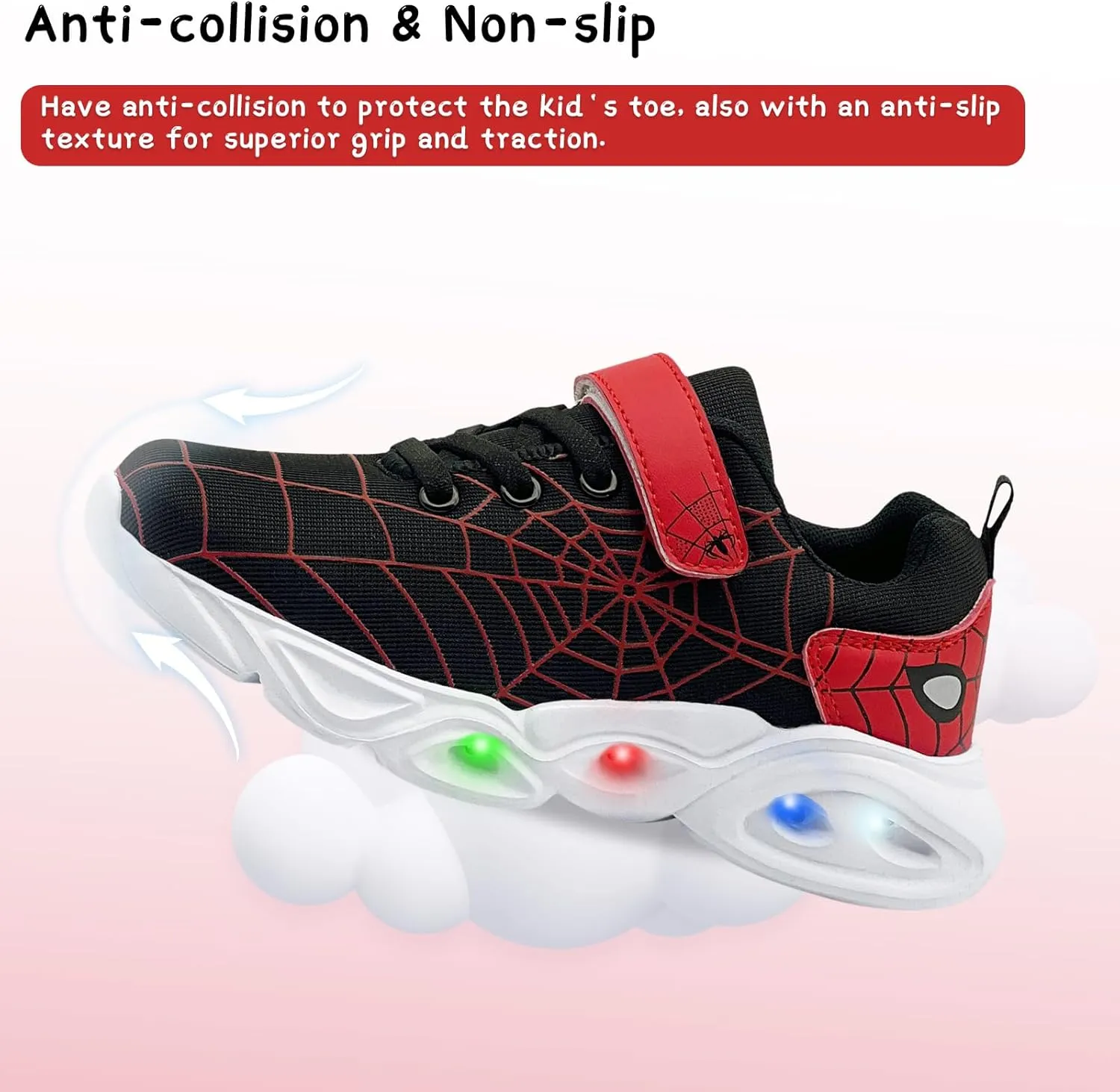 Kids Shoes Toddler Boys Girls Athletic Running Sports Sneakers Non-Slip Lightweight Sneakers Unisex Luminous Sneakers for Toddler/Little Kid