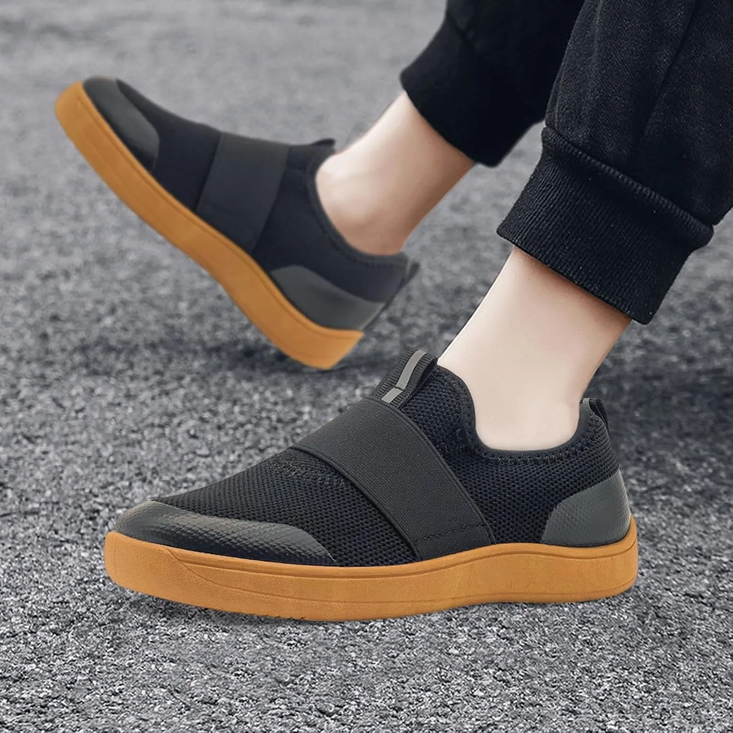 Kids Sneakers for Boys Girls Slip On Wide Toe Box Barefoot Shoes Toddler Minimalist Zero Drop Sneakers Breathable Tennis Walking Shoes