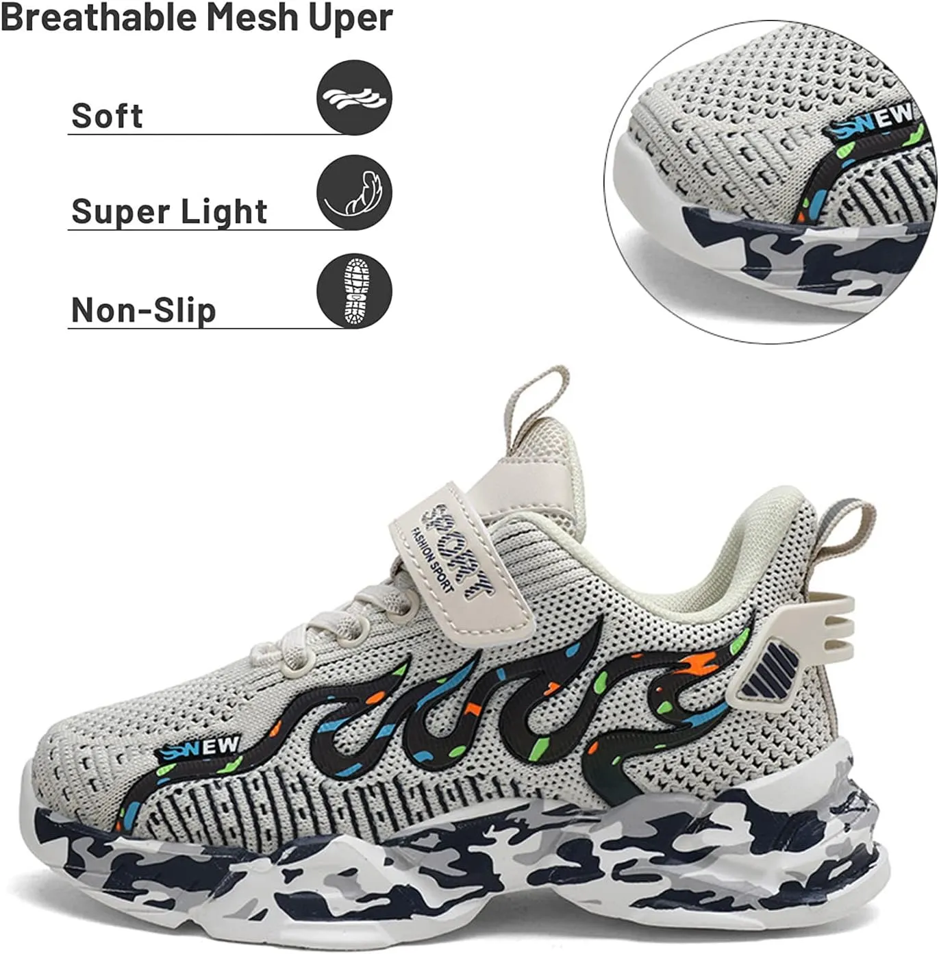 Kids Sneakers Lightweight Mesh Breathable Comfortable Running Tennis Athletic Boys Girls Shoes