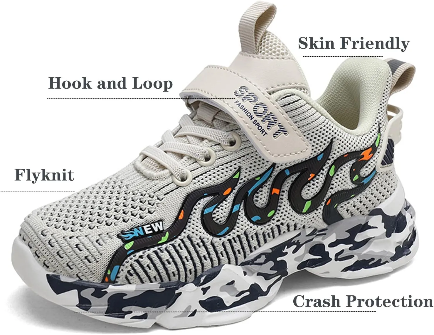 Kids Sneakers Lightweight Mesh Breathable Comfortable Running Tennis Athletic Boys Girls Shoes