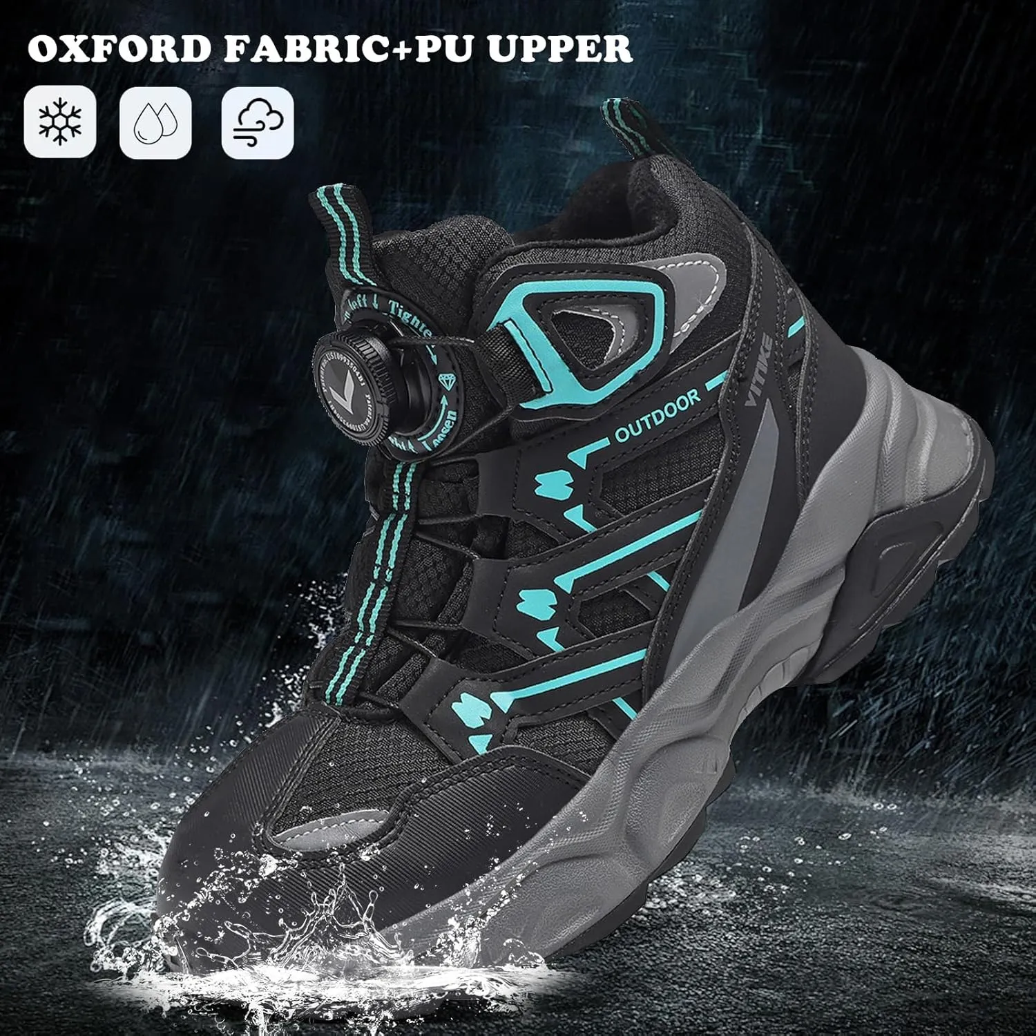 Kids Snow Boots Boys Girls Winter Shoes Warm Waterproof Slip Resistant Outdoor Hiking Walking Boot