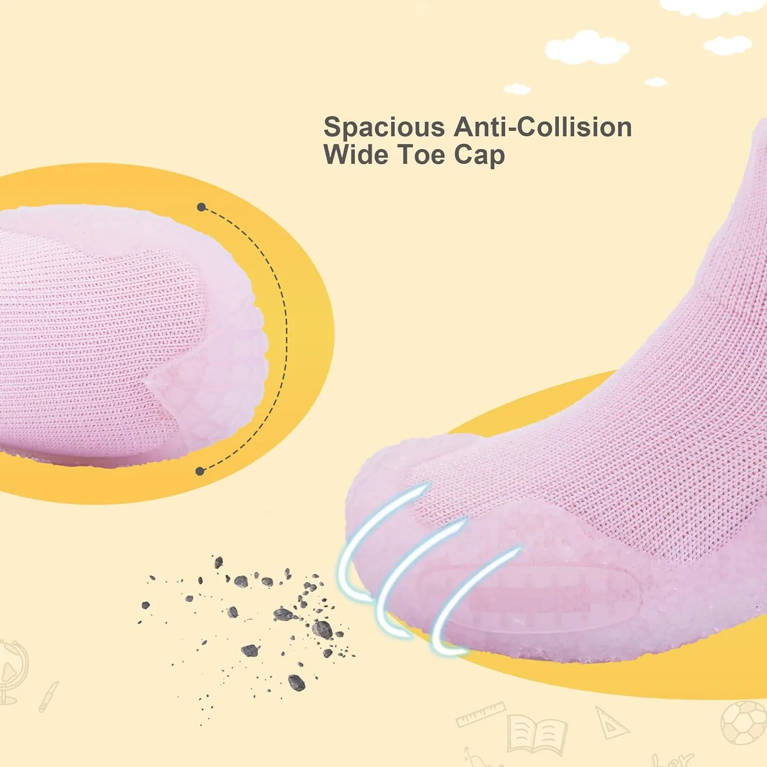 Kids Sock Shoes Non-Skid Sneakers Boys Girls Water Shoes Toddlers Babys Walking Shoes Soft Rubber Sole