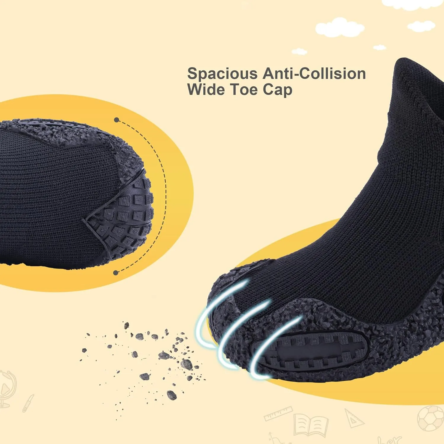 Kids Sock Shoes Non-Skid Sneakers Boys Girls Water Shoes Toddlers Babys Walking Shoes Soft Rubber Sole