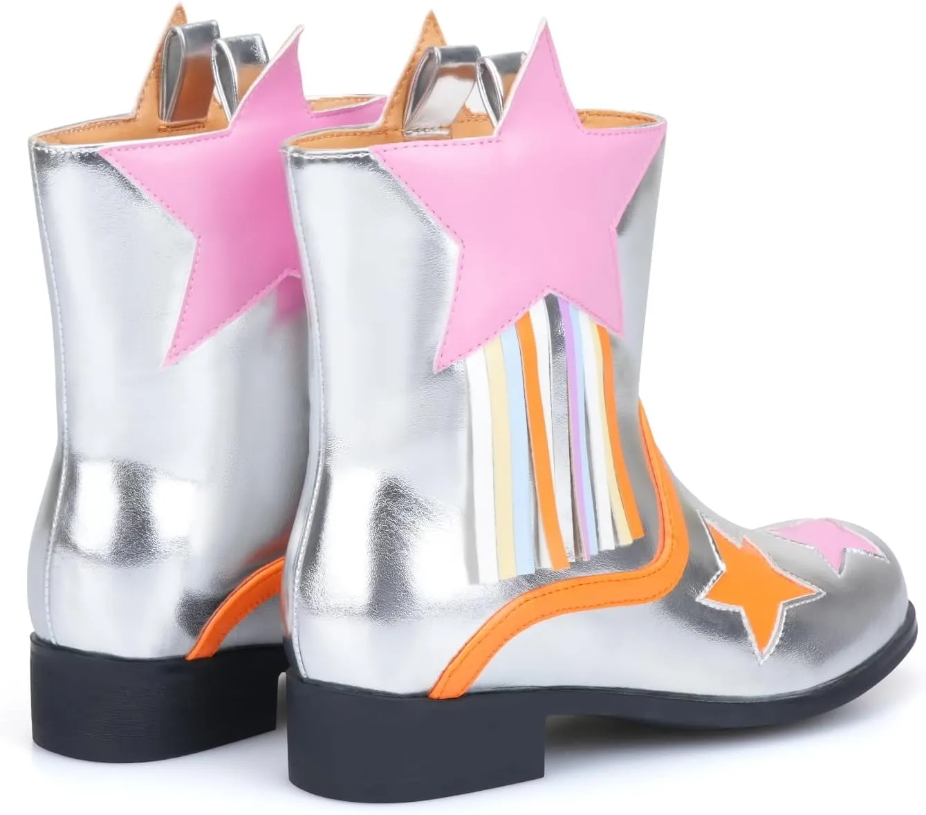 Kids Tassels Cowgirl Boots, Stars Girls Cowboy Boots, Toddler Pull on Cowboy Booties for Baby Western Shoes