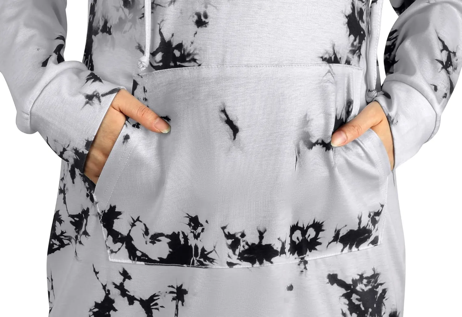 Kimmery Long Sleeve Dress for Women Lightweight Kangaroo Pocket Hoodie Dress Fall Sweatshirts for Women