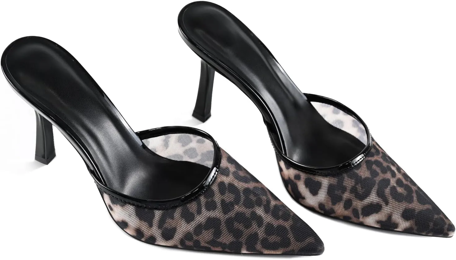 Kitten Heels for Women Pointed Toe Heels Studded Slip On Bow Heels Mules Faux Suede Sandals Kitten Heel Pumps