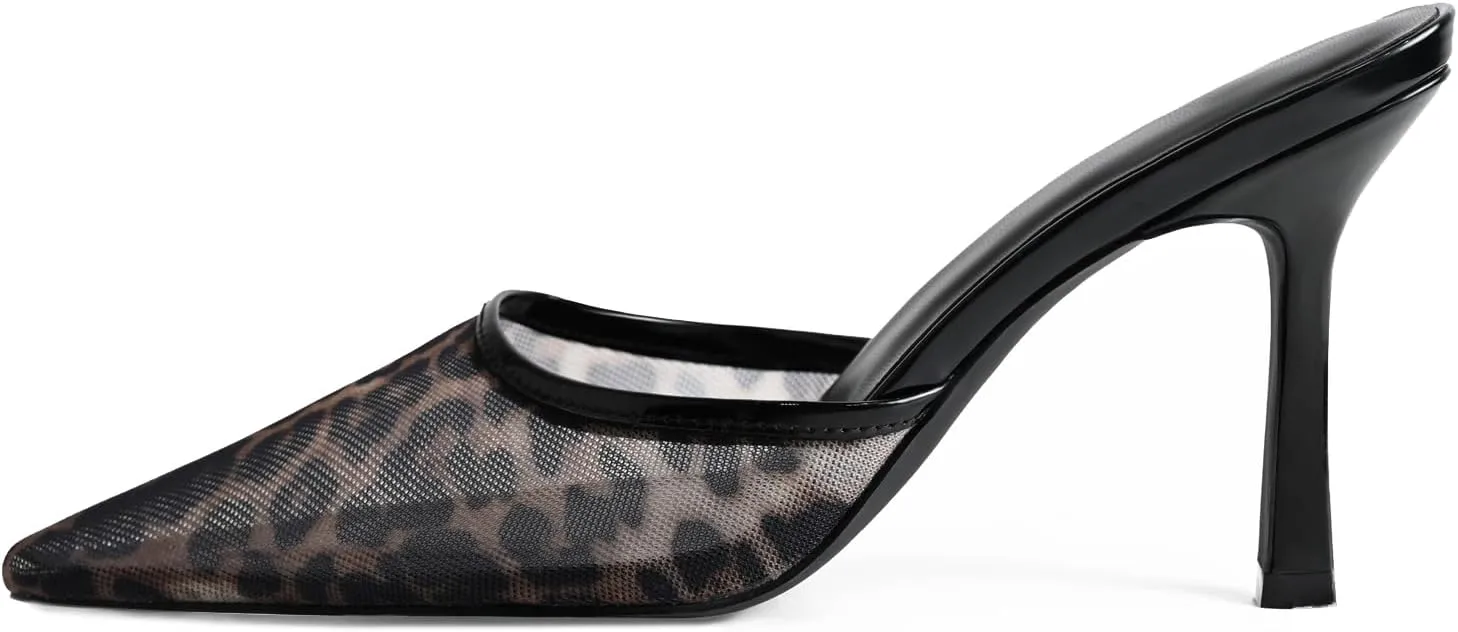 Kitten Heels for Women Pointed Toe Heels Studded Slip On Bow Heels Mules Faux Suede Sandals Kitten Heel Pumps