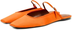 Kluolandi Flat Mules for Women Square Toe Mule Ballet Flats with Strap Comfortable Closed Toe Slides Shoes