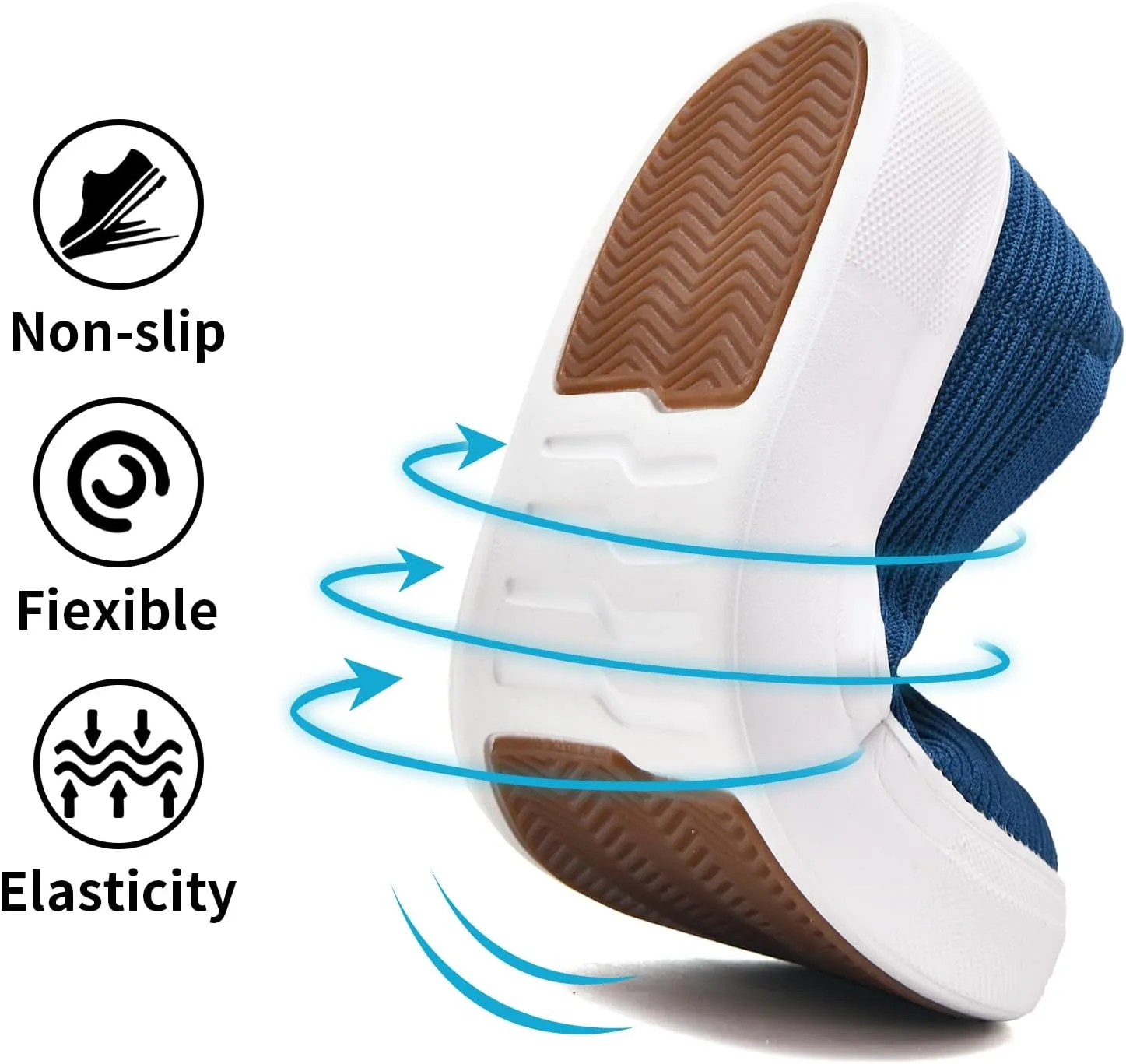 konhill Loafers for Women Slip on Walking Shoes Knit Breathable Tennis Work Comfortable Casual Fashion Sneakers
