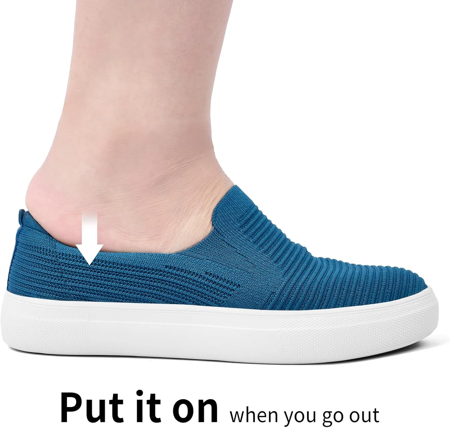 konhill Loafers for Women Slip on Walking Shoes Knit Breathable Tennis Work Comfortable Casual Fashion Sneakers