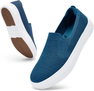 konhill Loafers for Women Slip on Walking Shoes Knit Breathable Tennis Work Comfortable Casual Fashion Sneakers