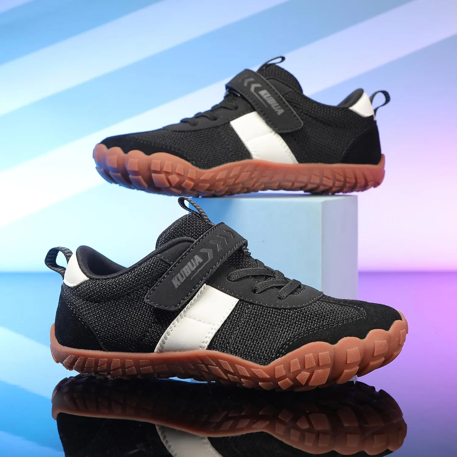 KUBUA Boys Girls Sneakers Kids Barefoot Shoes Comfort Anti-Slip Walking Shoes for Indoor Outdoor Toddler Little Big Kid