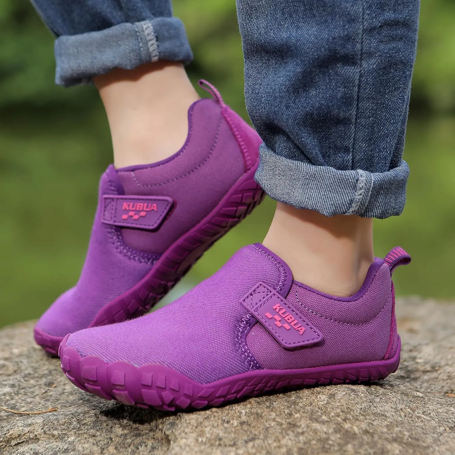 KUBUA Kids Barefoot Shoes Boys Girls Slip On Minimalist Sneakers for Walking Tennis Athletic Hiking Toddler Little Big Kid