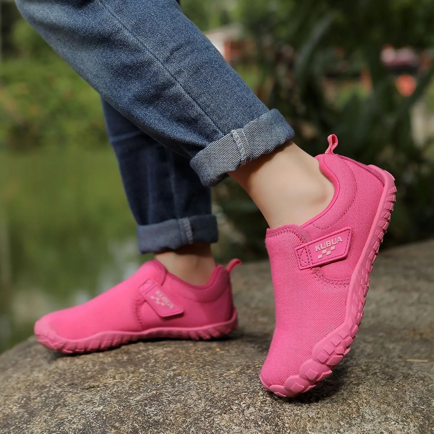 KUBUA Kids Barefoot Shoes Boys Girls Slip On Minimalist Sneakers for Walking Tennis Athletic Hiking Toddler Little Big Kid