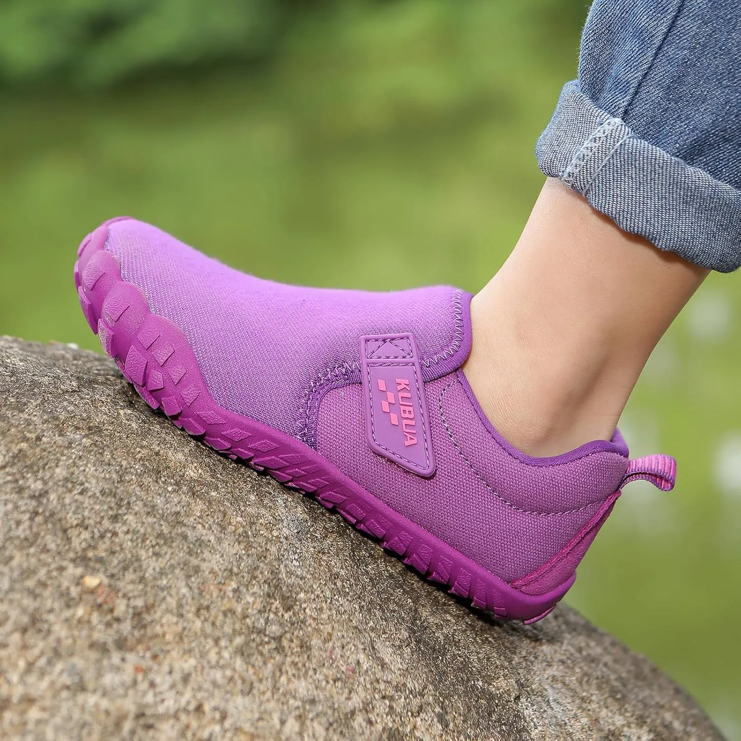 KUBUA Kids Barefoot Shoes Boys Girls Slip On Minimalist Sneakers for Walking Tennis Athletic Hiking Toddler Little Big Kid