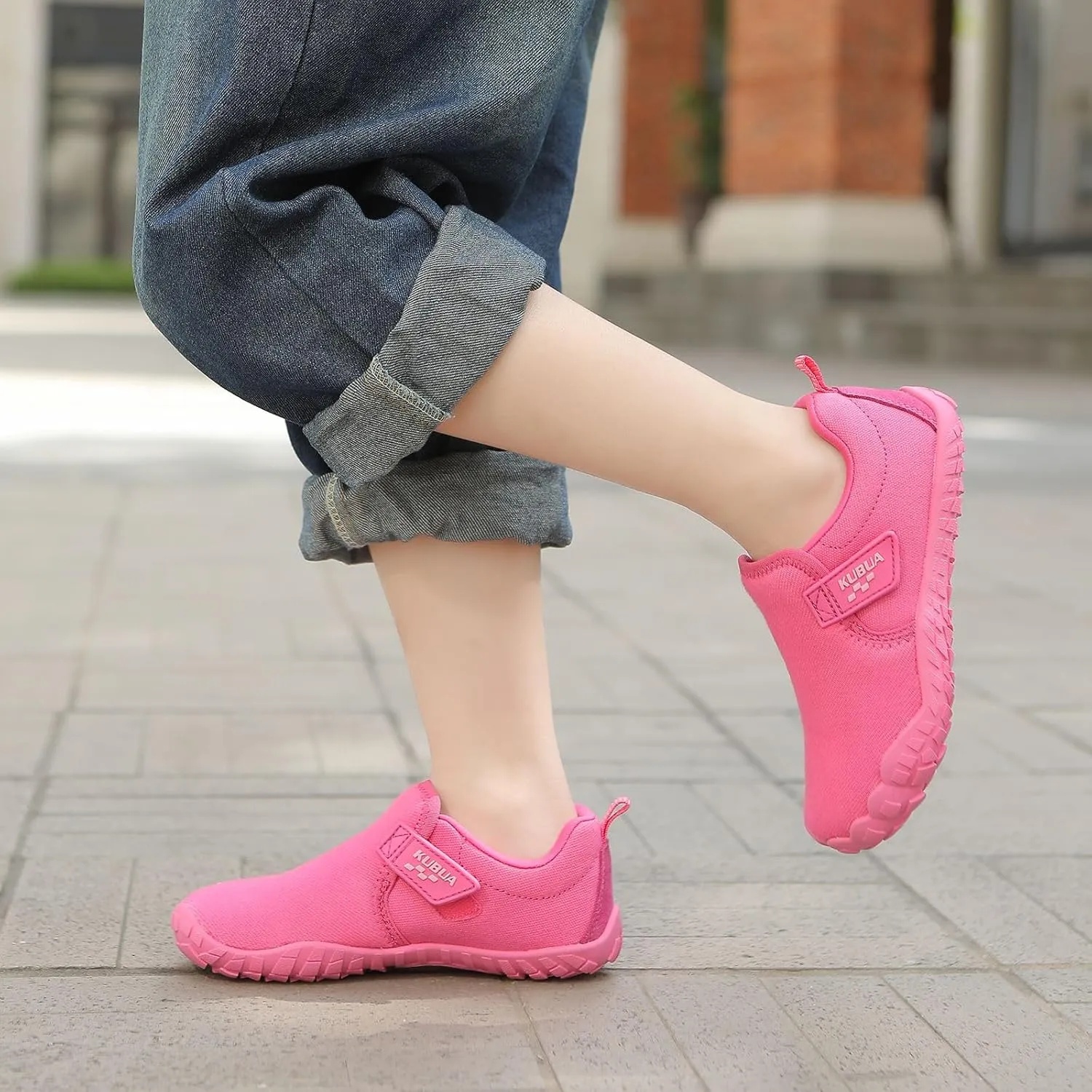 KUBUA Kids Barefoot Shoes Boys Girls Slip On Minimalist Sneakers for Walking Tennis Athletic Hiking Toddler Little Big Kid