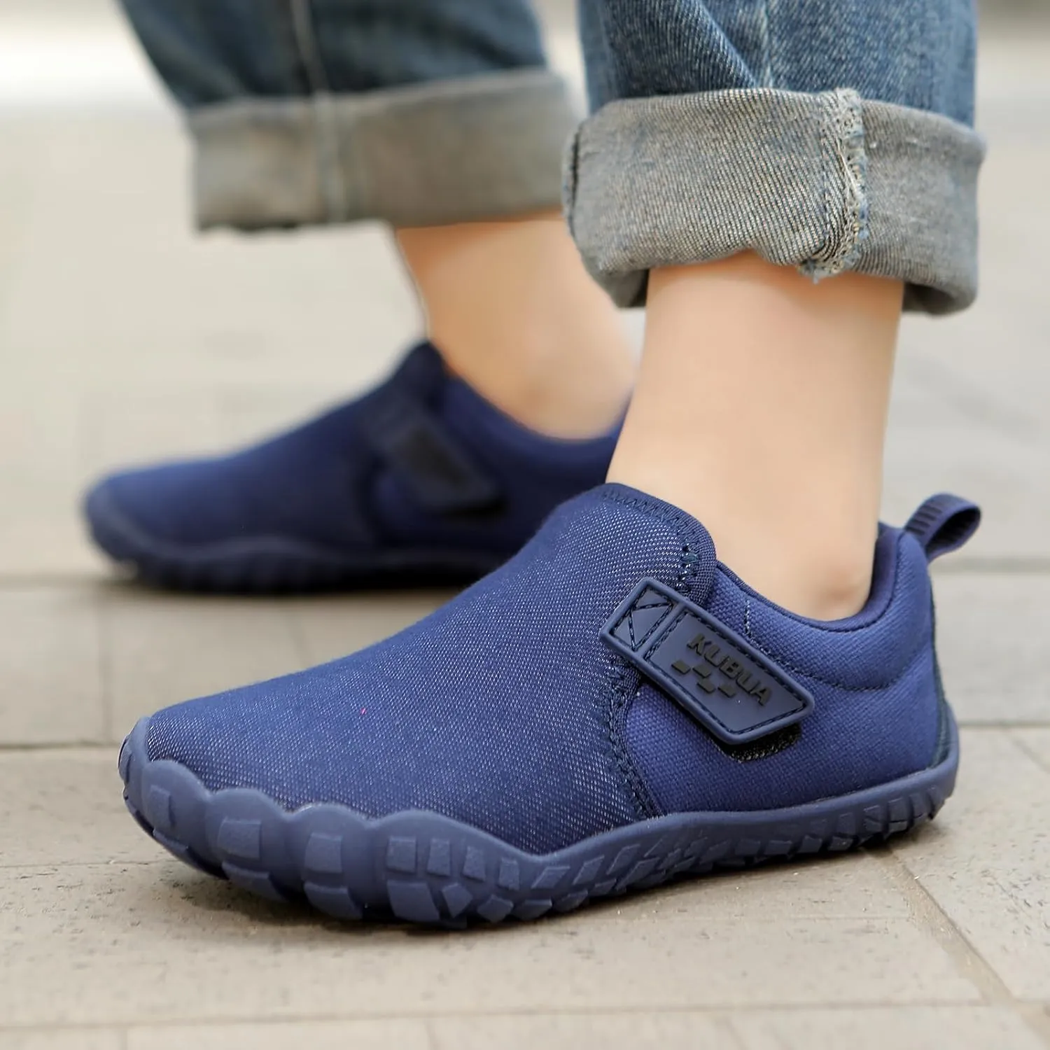 KUBUA Kids Barefoot Shoes Boys Girls Slip On Minimalist Sneakers for Walking Tennis Athletic Hiking Toddler Little Big Kid